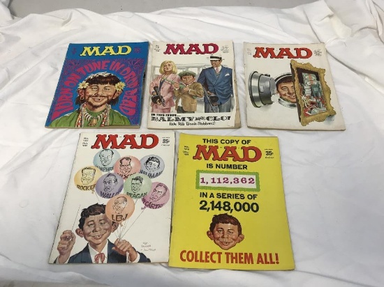 Lot of 5 MAD MAGAZINE Issues from 1968.