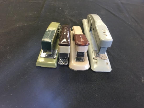 Lot of 4 Vintage Staplers