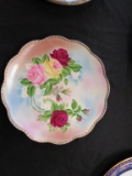 Pink & Red Rose Patterned Scalloped Edge Plate