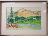 Mountain Scene Watercolor Painting