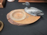 Carved Duck Ashtray Plate