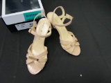 NEW Ladies Leather Beige Heeled Sandals