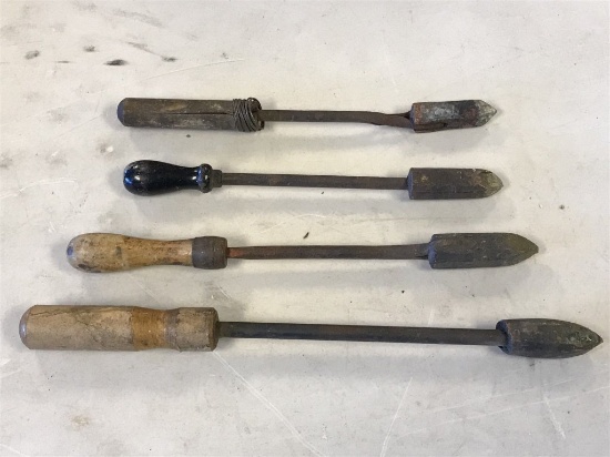 4 Vintage Forge Blacksmith Coopers Metal Tools