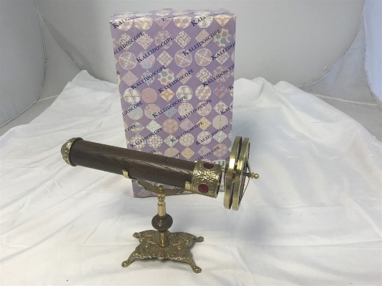 Large Premium Brass Kaleidoscope with stand & box