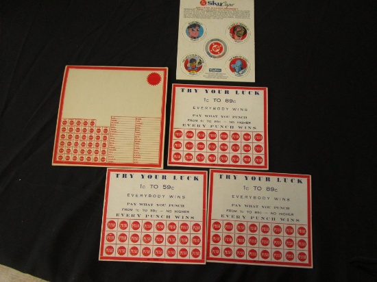 5 Piece Lot of Misc. Vintage Punch Cards