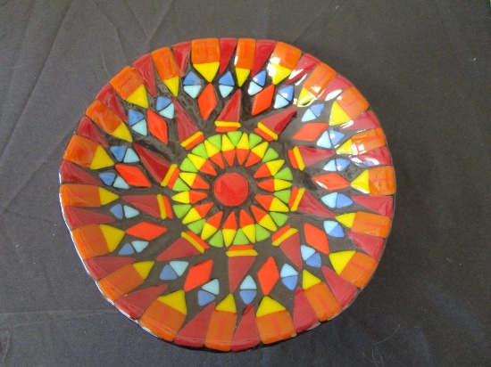 Beautiful Unmarked Mosiac Glass Bowl
