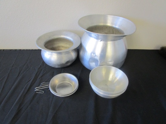 Lot of Aluminum Spittoons and Bowls