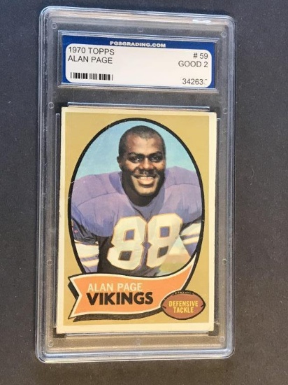 1970 Topps #59 Alan Page Rookie Card Graded GOOD 2