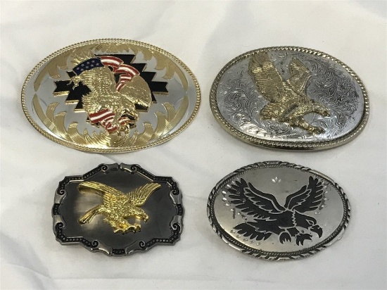 Lot of 4 Western Wear EAGLES Belt Buckles