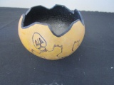 Folk Art Gourd Bowl w/ Desert Designs by 