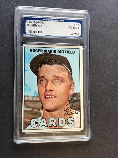 1967 TOPPS Roger Maris #45 Yankees Graded VG-EX 4