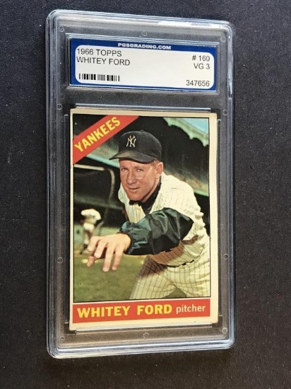 1966 Topps Whitey Ford #160 Yankees Graded VG 3