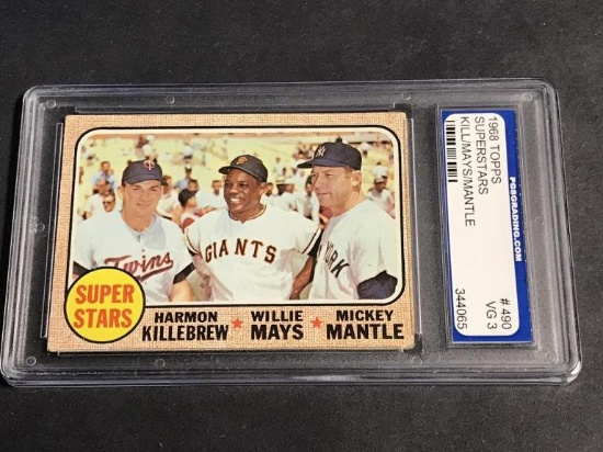 1968 Topps #490 Mickey Mantle & Mays Graded VG 3