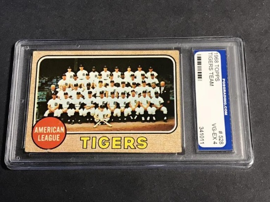 1968 Topps #528 Tigers Team  Card Graded VG-EX 4