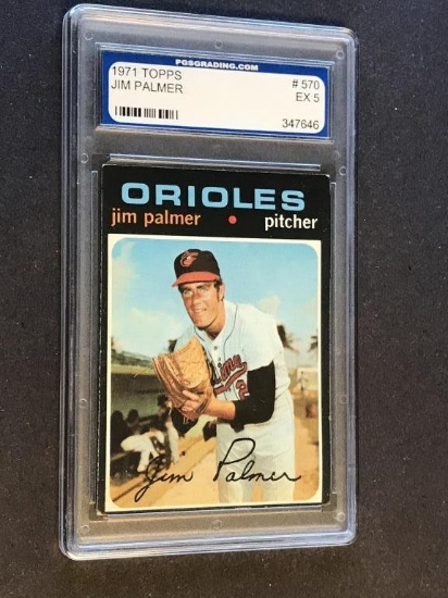 1971 Topps #570 Jim Palmer Orioles Graded EX 5