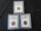 (3) Early Jefferson Nickel 1959, 1964 Slabbed