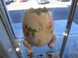 Vintage Hand Painted Porcelain Egg with Legs