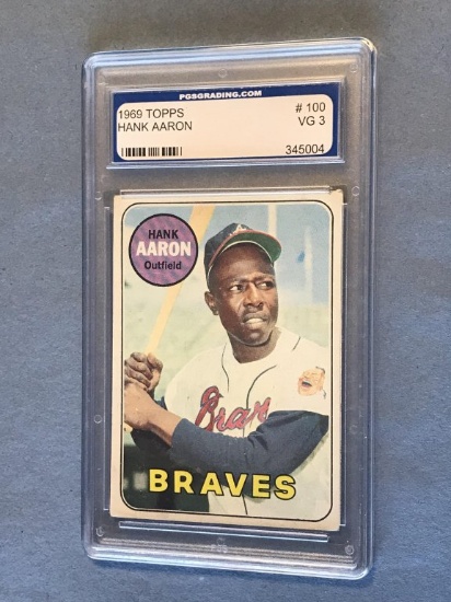 1969 Topps #100 HANK AARON Graded VG 3