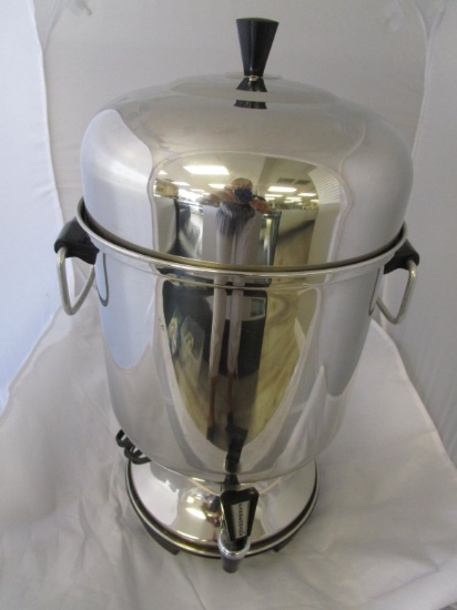 Farber ware stainless steel 55 cup coffee urn.