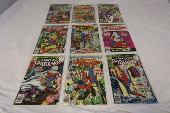 Lot 9 SPIDERMAN Marvel 1976 Comics Issues 160-169