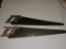Lot of 2 Vintage saws with wood handles