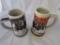 Lot of 2 Budweiser holiday beer steins