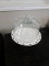 White Ceramic Cake Stand with a Glass Dome