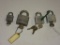 Lot of 4 padlocks with keys