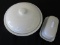 Lot of 2 Porcelain Covered Casserole & Butter Dish