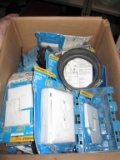 Box Lot of Electrician hardware with outlet Kits