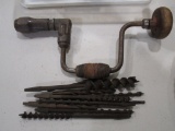 Vintage Auger with Auger Bits