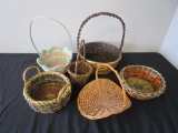 Lot of 6 Wicker Baskets