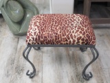 Small Leopard Print Foot Stool