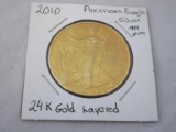 American Silver Eagle .999 Silver 24K Layered