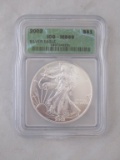 2002 MS69 Silver Eagle Graded Bullion Coin