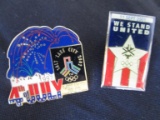 Lot of 2 patriotic pins Sept 11 2001 & July 4 1997