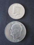 1972 D Eisenhower dollar &  Kennedy half dollar