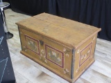 Beautiful Vintage Floral Design Wood Chest