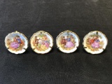 4 Miniature Antique LIMOGE, FRANCE plates & Stands