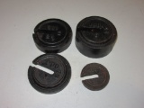 Vintage Slotted Cast Iron Grain Scale Weights