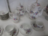 Lot of 41 Vintage BDL Blue Floral Tea Service