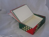 Lot of (3) Green Red Christmas Pencil Boxes
