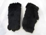 Pair of Rabbit fur and vinyl gloves.