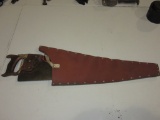 Vintage Saw with Leather Sheath, Original