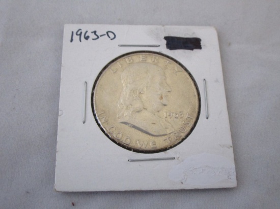 1963D Ben Franklin Silver Half Dollar
