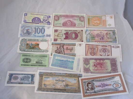 Lot of 15 Foreign Assorted Currency notes