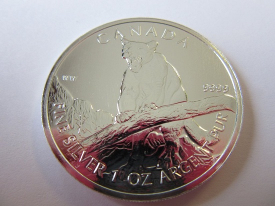 2012 Canada Wildlife 1 oz silver coin Cougar