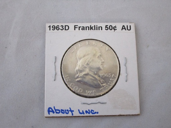 1963D Ben Franklin Silver Half Dollar