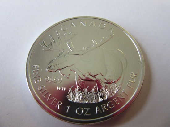 2012 Canada wildlife series 1 oz silver coin Moose
