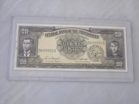 1949 Central Bank of Philippines 20 Pesos note